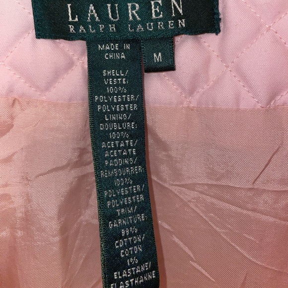 Lauren Ralph Lauren Pink Quilted Coat Snap Up Jacket - Womens - Size Medium (M) - Picture 6 of 6